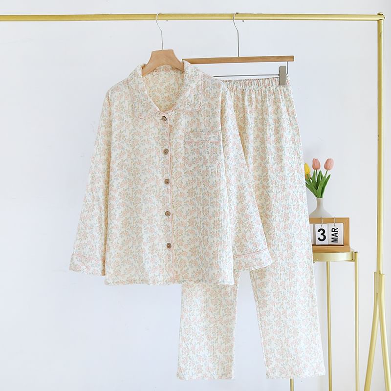 molpes - Pyjamaset: shirt met lange mouwen en patroon + broek