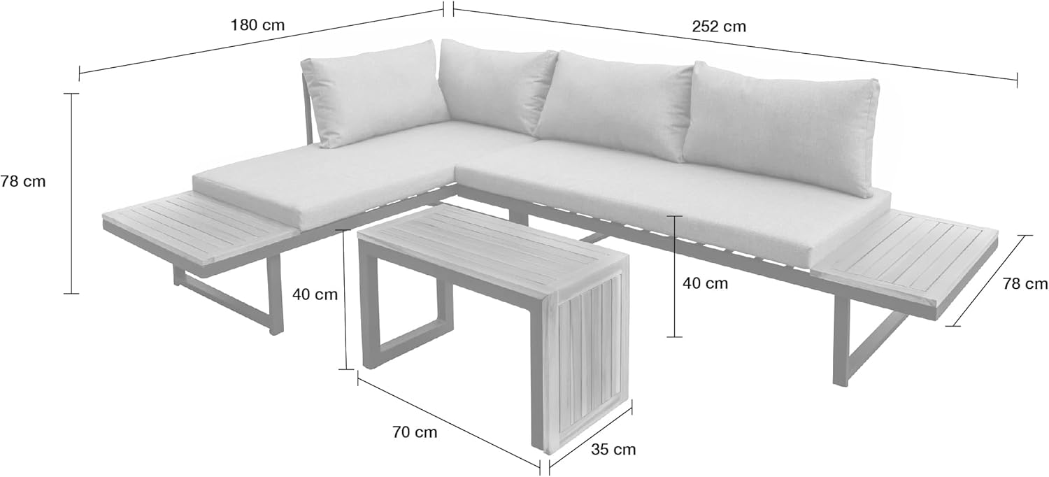 LC Garden »Sungardo« Gartenlounge Set Anthrazit • Aluminium • Lounge • Gartenmöbel Set • Loungemöbel • Balkonset • Garten & Terrasse
