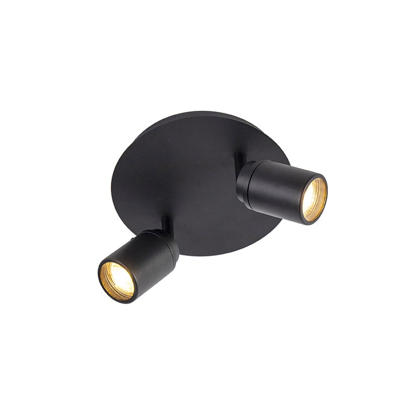 Moderne badkamerspot zwart 2-lamps IP44 - Ducha