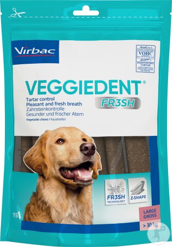 Virbac VeggieDent Chiens >30kg Lamelles A Mâcher Végétales 15
