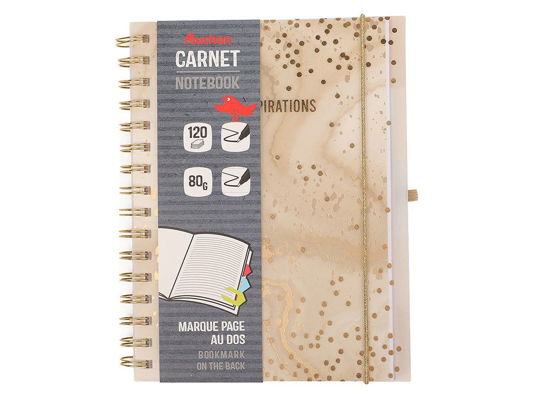 CADERNO ESPIRAL A5 AUCHAN COM SEPARADORES