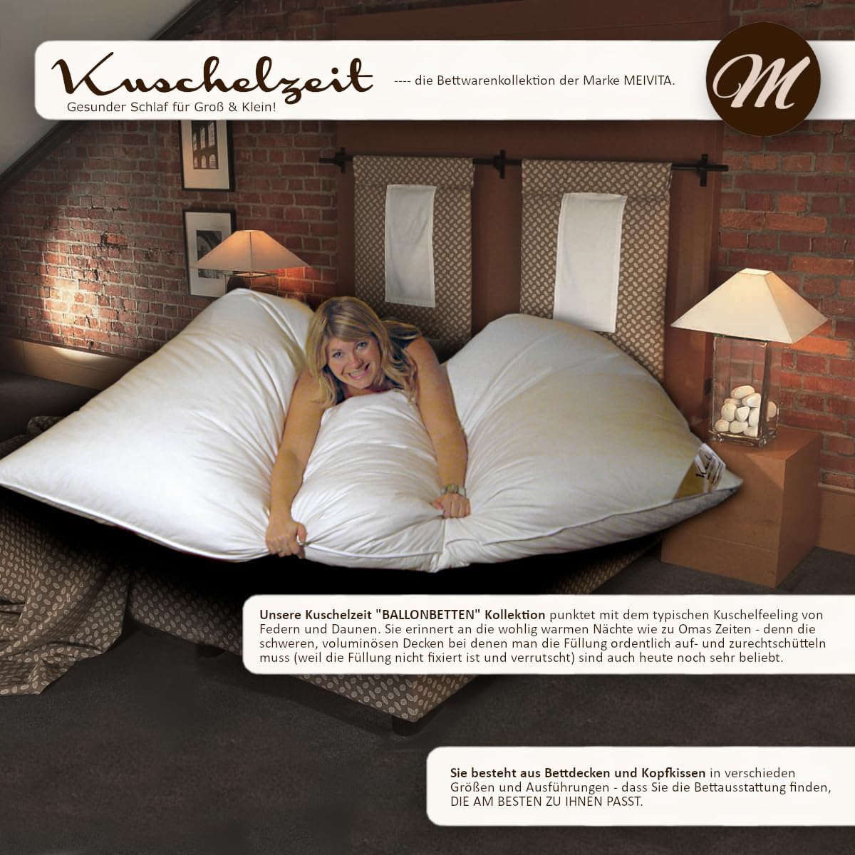 Ballonbett in 135x200 cm mit 4000 Gramm Füllung aus weißen neuen Gänsefedern (100% Federn) Klasse 1 nach DIN EN 12934, Federbett Oberbett Winterbett Winterdecke Made in Germany