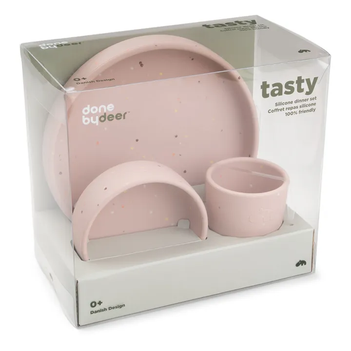 Done by deer Coffret repas en silicone Confetti | Rose