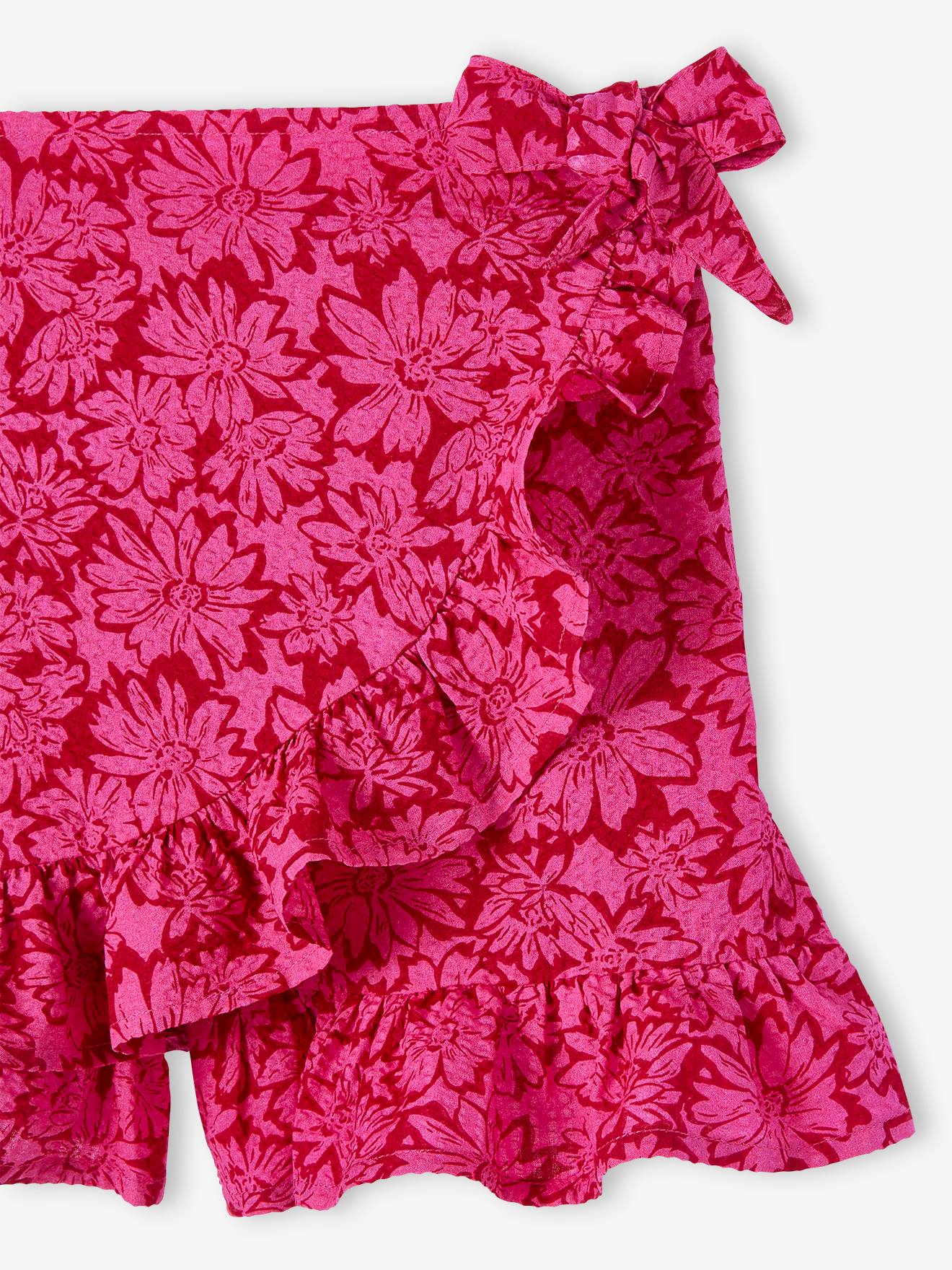 Conjunto de saia e shorts em tom cru para meninas