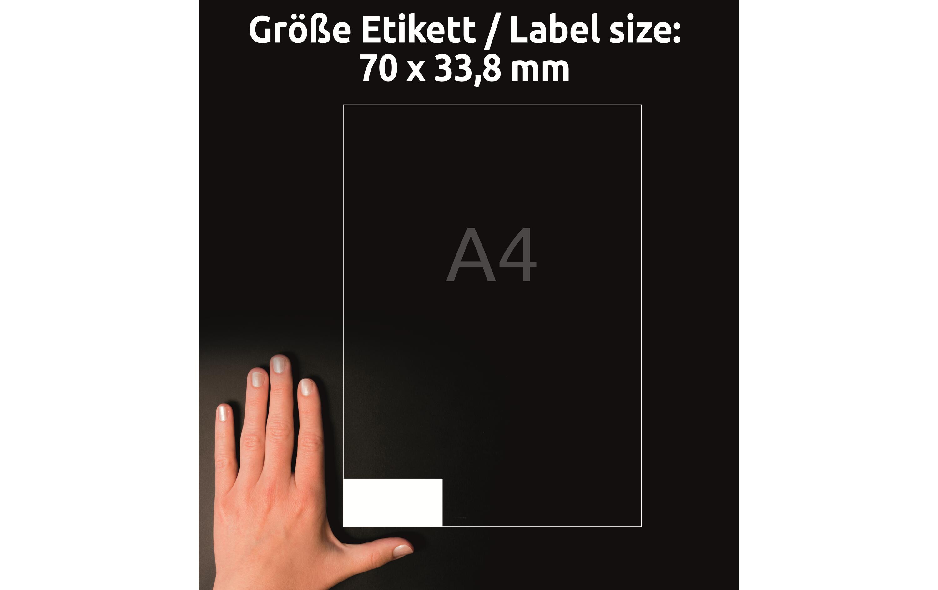 Universal-Etiketten 3664 70 x 33.8 mm, 100 BlattWeisse Aufkleber, permanent haftend