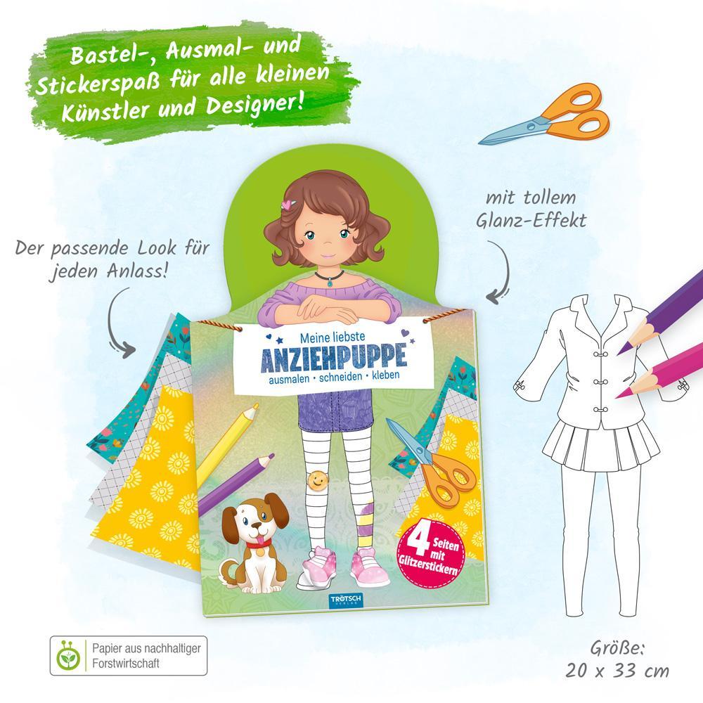 Trötsch Beschäftigungsbuch Malbuch Stickerbuch Meine liebste Anziehpuppe
