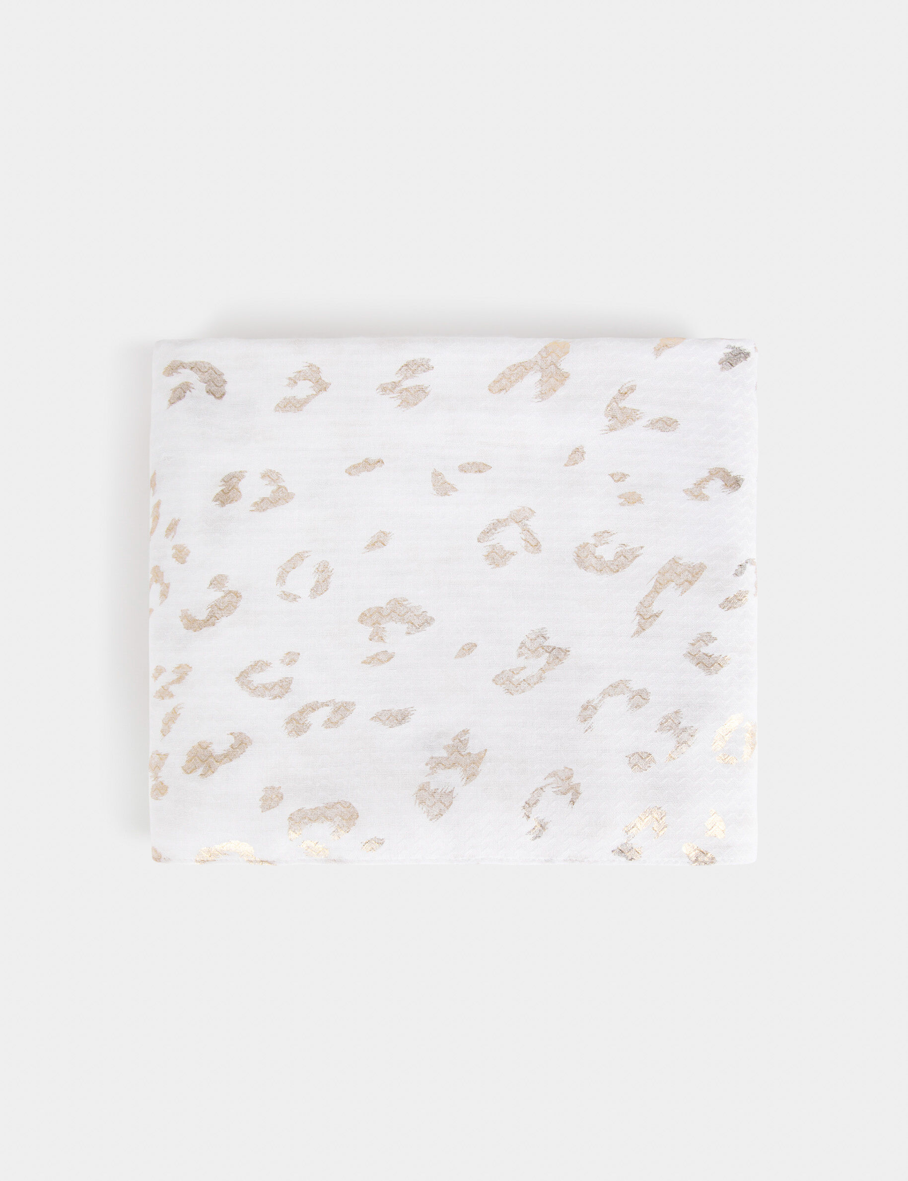 Foulard imprimé animalier blanc femme - blanc