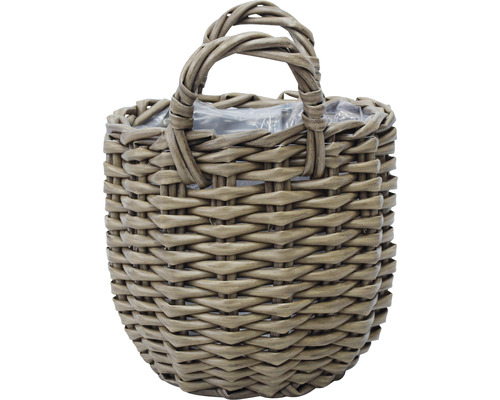 Lafiora polyrotan mand, Ø 27 cm, H 23 cm, bruin