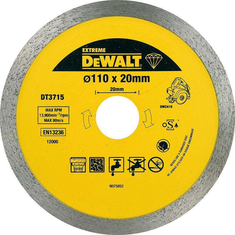 DeWALT Diamantblad EXTREME voor tegels,  (DWC410) 110x20mm