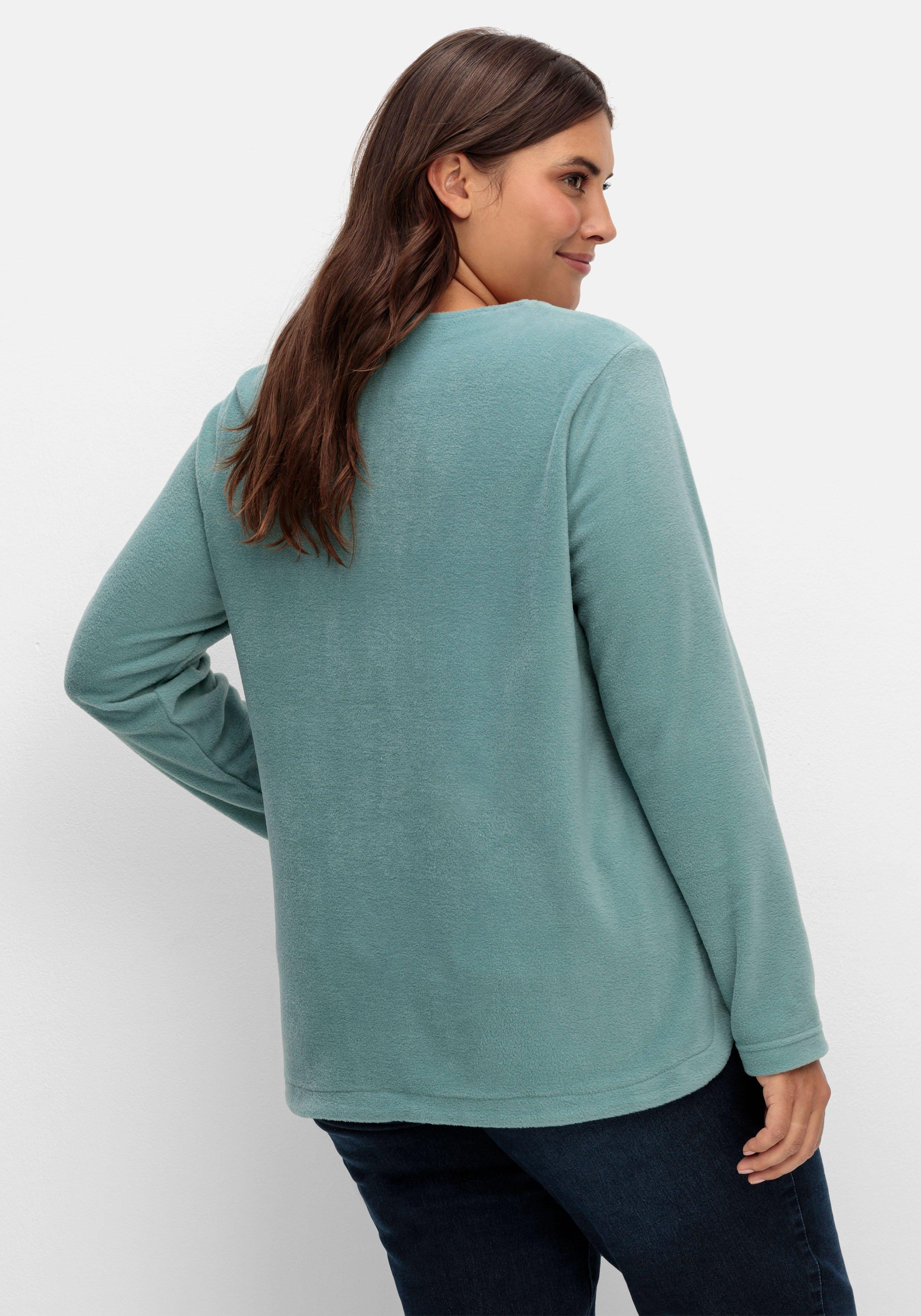 Fleeceshirt mit abgerundetem Saum