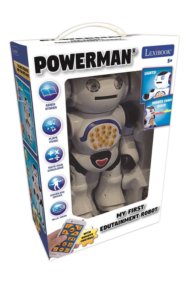 POWERMAN Interaktiv Robot til læring og leg inkl. Fjernbetjening (dansk)