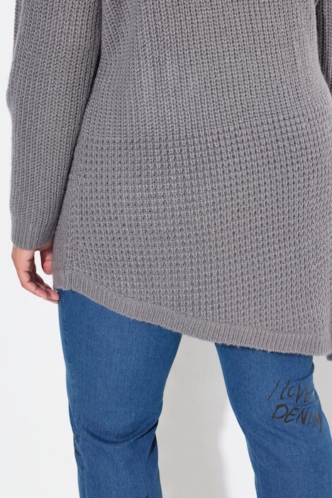 Pullover, Straight Fit, Strukturstrick, Zipfelsaum