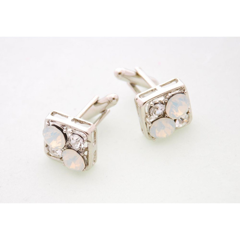 Boutons de manchette, MIDAS Blanc, Cristal Swarovski