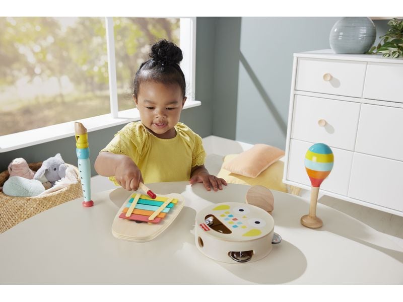 Fisher-Price Musik-Set aus Holz Nachhaltiges Geschenkset mit Musikinstrumenten