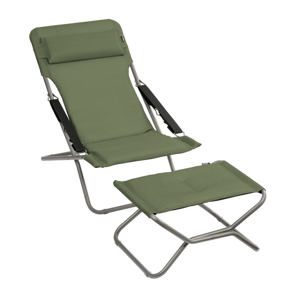 Set Liegestuhl und Fußauflage Transabed BeComfort® Olive