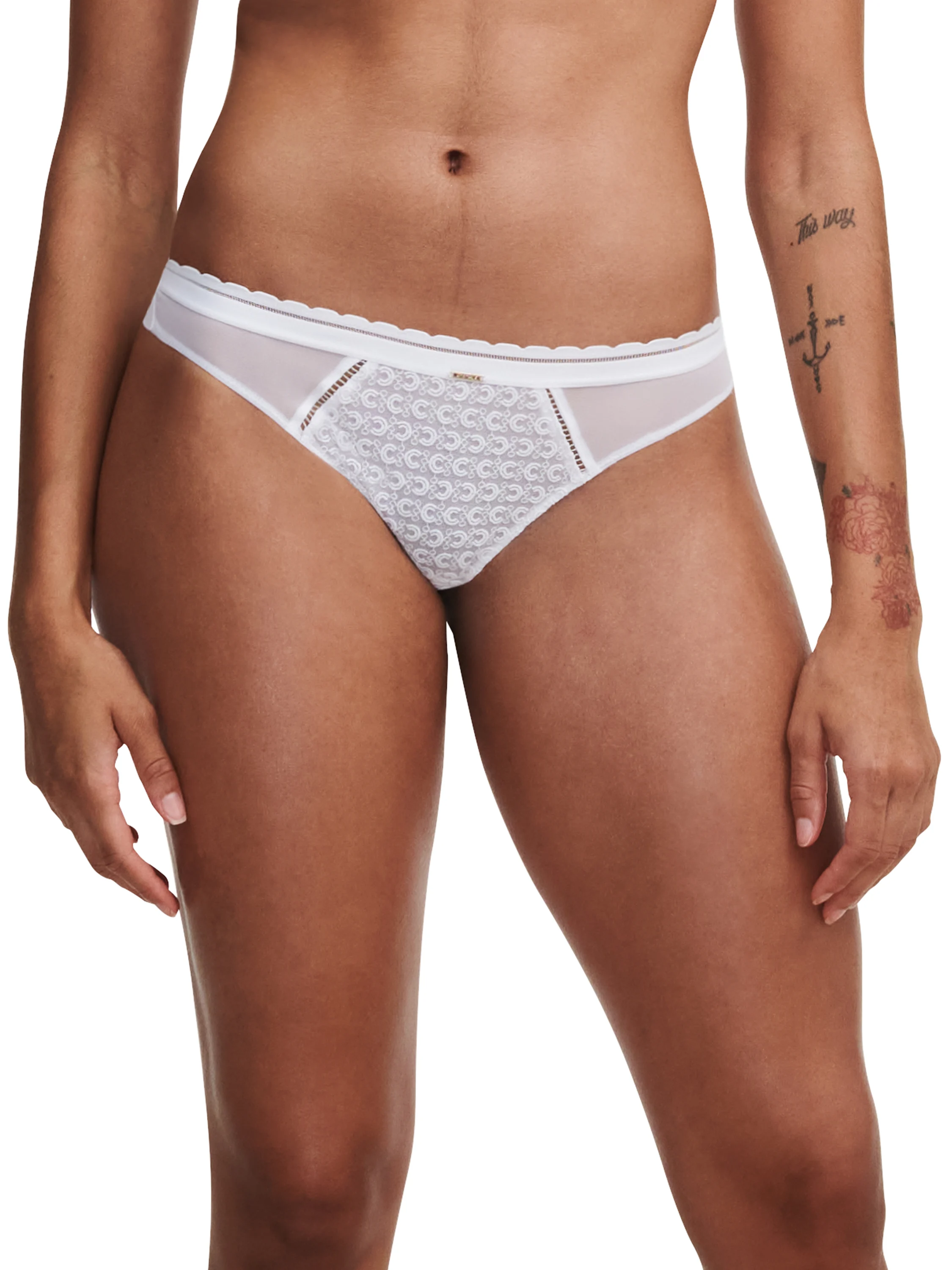 MONOGRAM - Slip dégagé broderie | Blanc