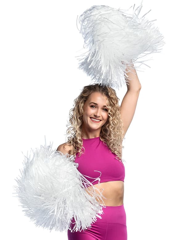Metallisk hvit pompong.Size-One size