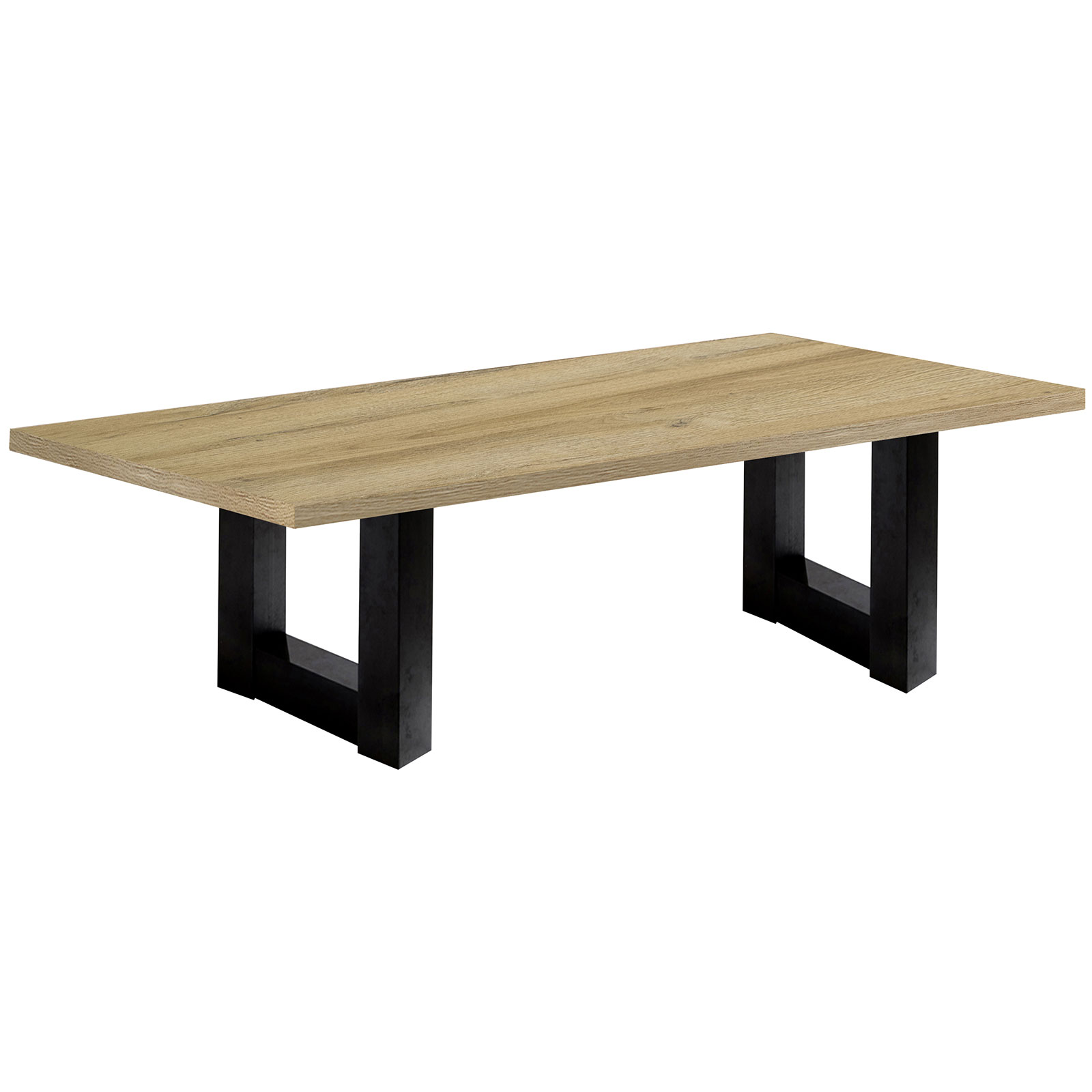 Couchtisch - Schwarzstahl-Grandson Oak - U-Gestell - 120x70 cm