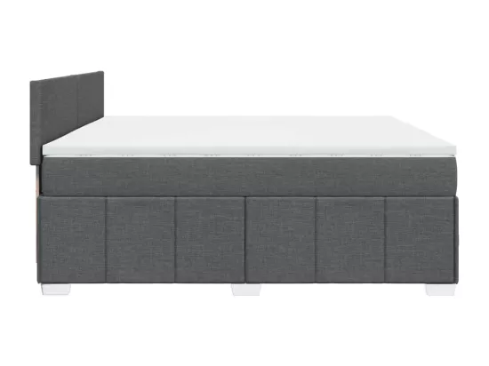Sommier à lattes de lit avec matelas Gris foncé 180x200cm Tissu
