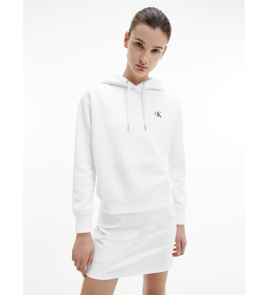 Moletom Calvin Klein Jeans em mistura de algodão branco