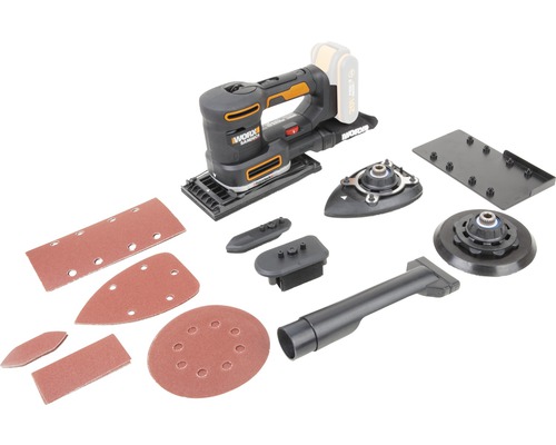 WORX 20V WX820.9 5-in-1 snoerloze multifunctionele schuurmachine, incl. accessoires + GRATIS bonusartikel: 20V accu WA3644 (4,0Ah)