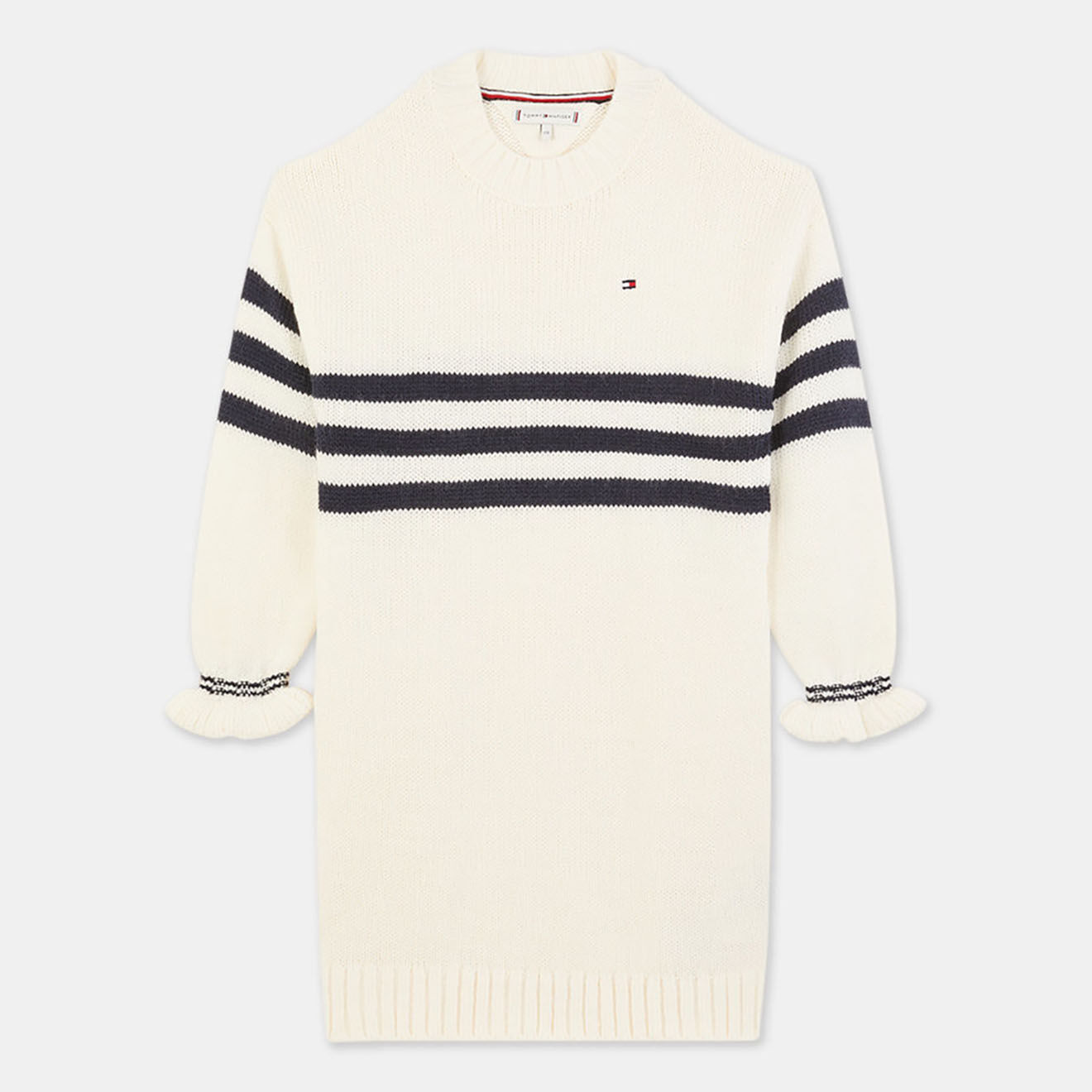 Tommy Hilfiger Robe-pull 3 bandes écru/marine