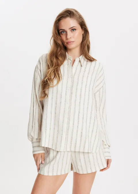 Gestreepte blouse off-white (ECRU)