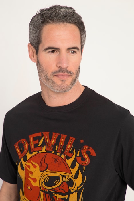 T-Shirt, Halbarm, Diablo Print, Rundhals, bis 8 XL