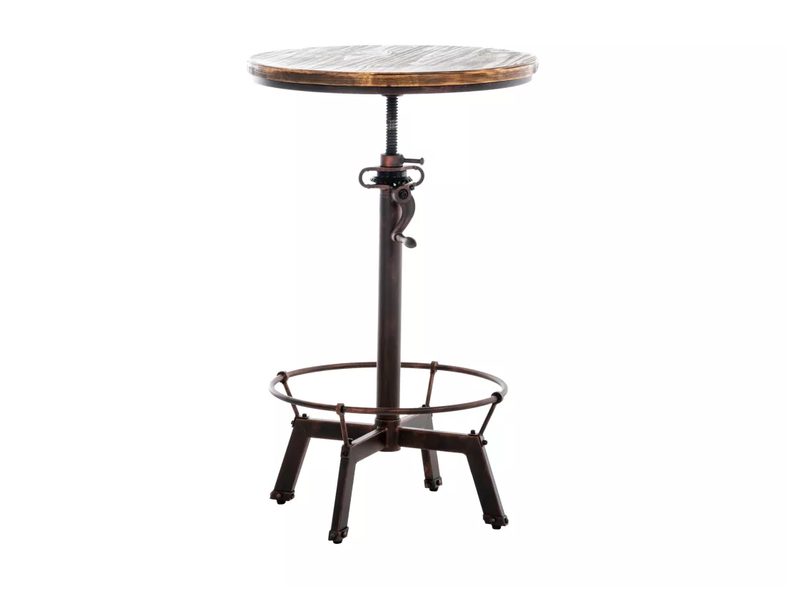 Table haute de bar - rond - Bois - Bronze - Malita