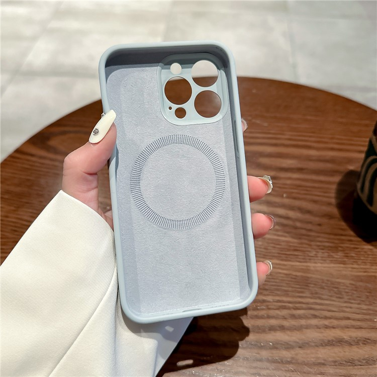 iPhone 16 Pro MagSafe Silikon Case Hülle mit Kameraschutz - Anthrazit (Grau)
