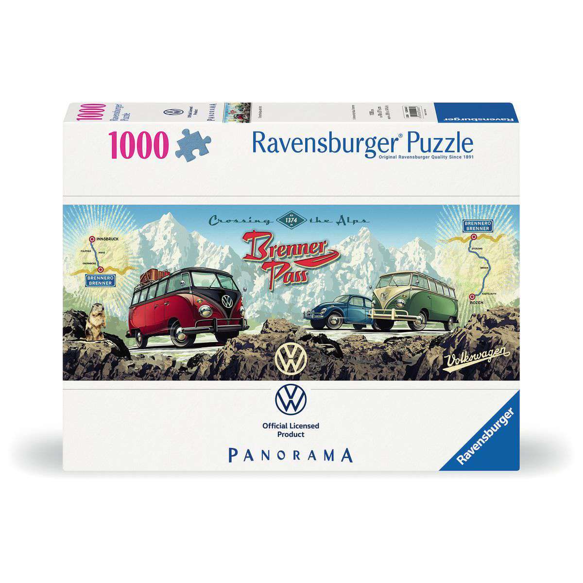 Ravensburger Spiel Mit dem VW Bulli über den Brenner