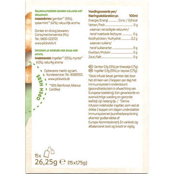 Pickwick Herbal Ginger Goodness Mint 15 Stuks