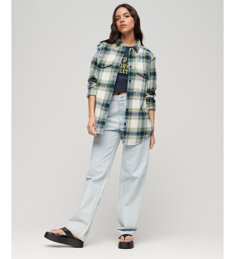 Sobretudo xadrez verde vintage da Superdry