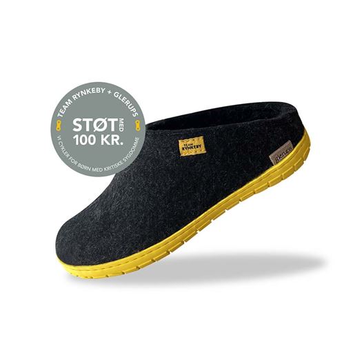 Glerups Team Rynkeby Slippers, Charcoal, 39