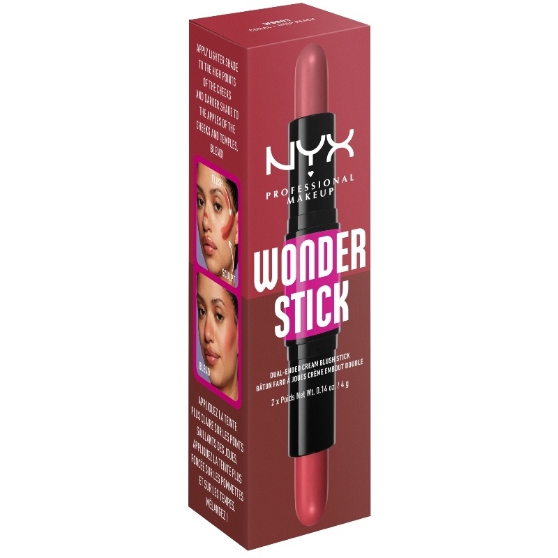 NYX Prof. Makeup Wonder Stick Dual-Ended Cream Blush Stick 8 gr. - 03 Coral + Deep Peach