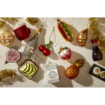 Christmas Goods glasfiguur kersthanger fruit divers per stuk