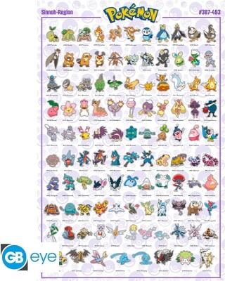 Pokémon Plakat - Sinnoh Pokemon Maxi - 91,5X61 CM