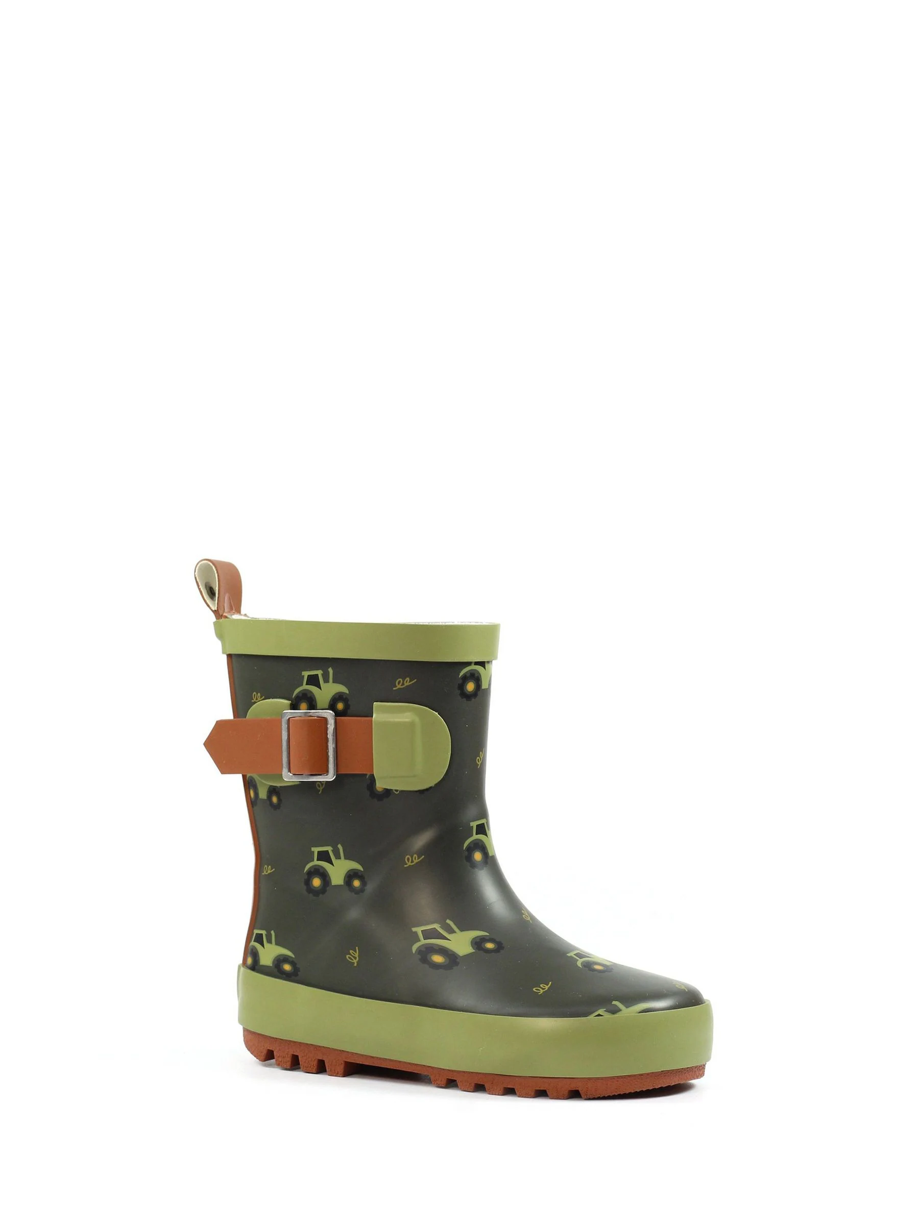 Lazy Dogz Green Tractor Design Toddler Wellingtons