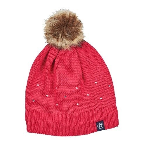 Chapéu feminino brilhante com pompom, rosa