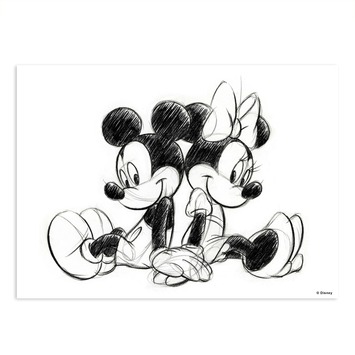 Canvas Mickey Sketch Sitting 50x40 cm