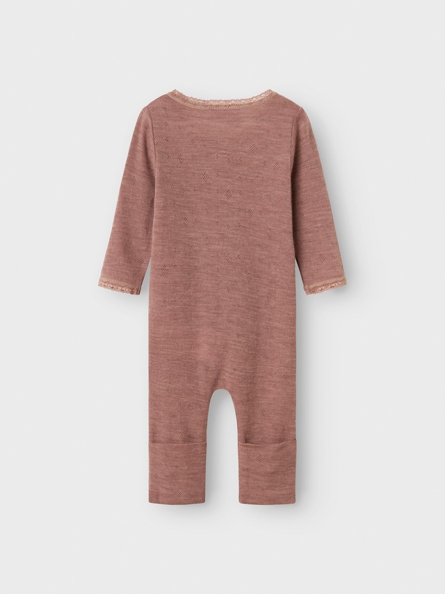 Name It Schlafanzug »NBFWANG WOOL NEEDLE NIGHTSUIT SOLID NOOS« aus reiner Merinowolle