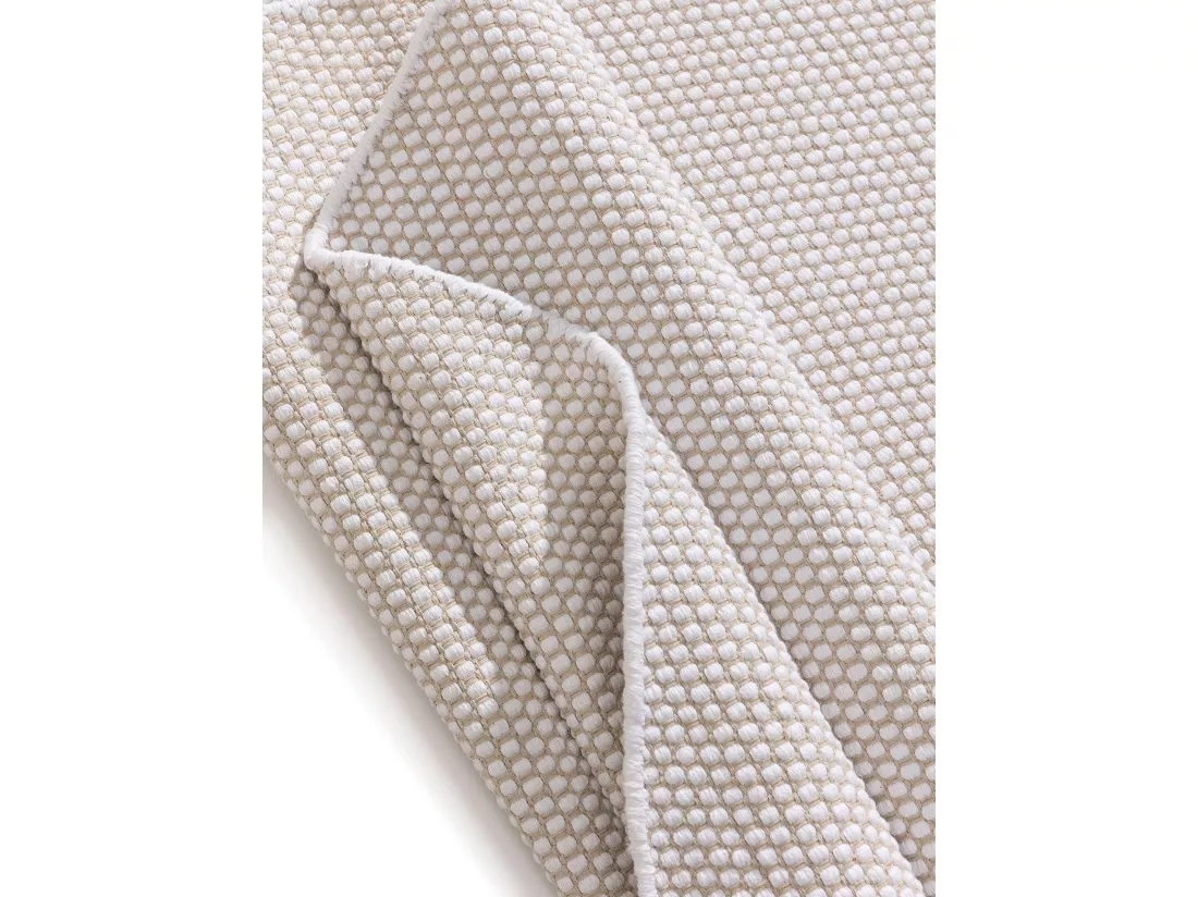 Tapis en coton tissé main Ron Blanc ø 240 cm rond