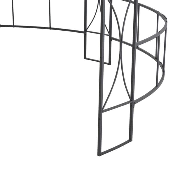 vidaXL Paviljong 300x290 cm gråbrun rund