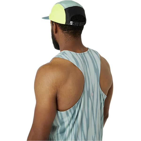 Casquette trail ASICS 5 PANEL CAP CELADON/SAFETY YELLOW