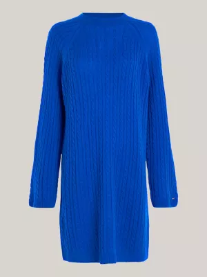 Vestido de malha de lã com tranças, estilo folgado