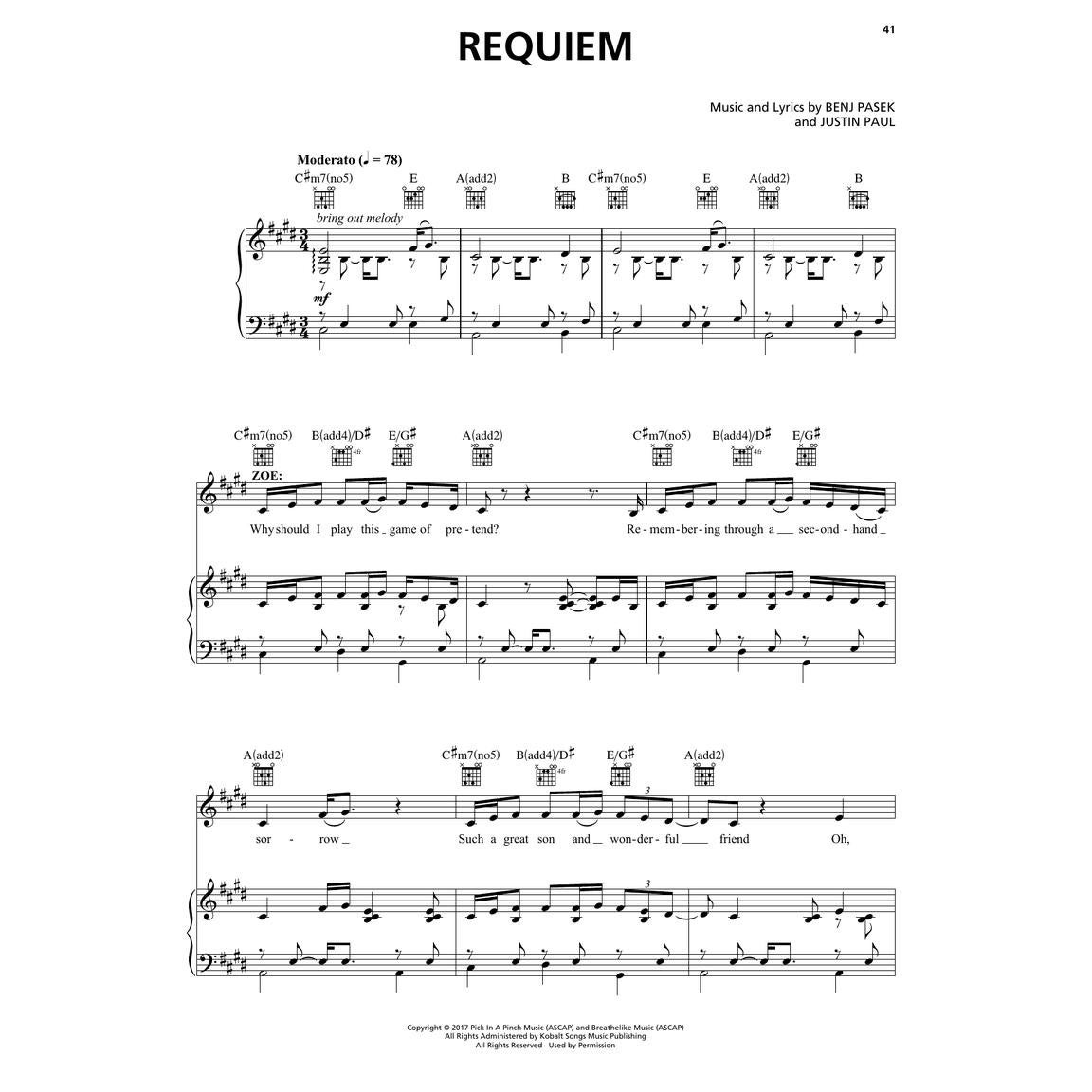 Hal Leonard Dear Evan Hansen voor piano, zang en gitaar