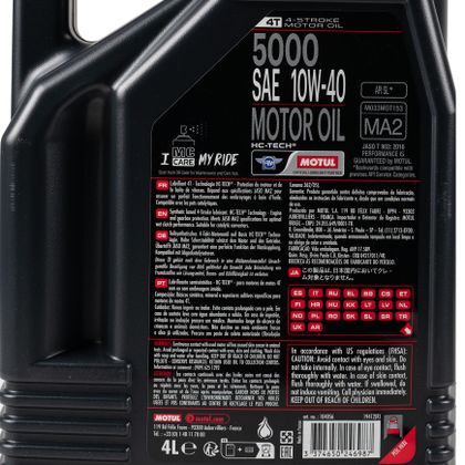 Huile moteur Motul 5000 10W40 4T 4L Universel