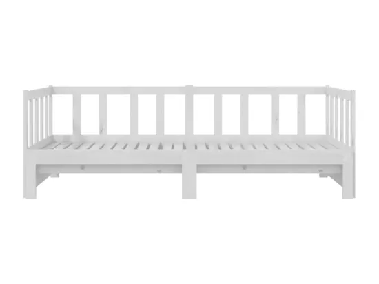 Lit coulissant Blanc 2x(90x200) cm Bois de pin massif