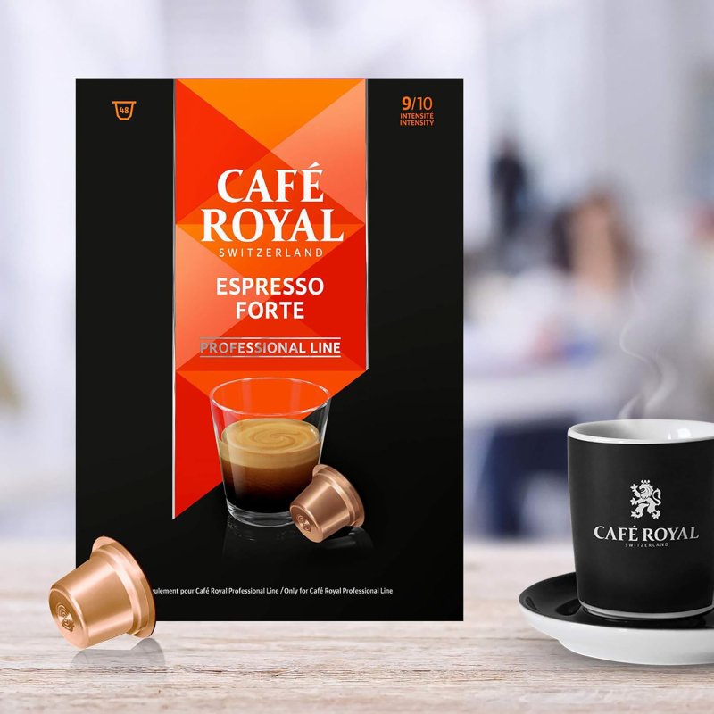 Capsule de café Café Royal Professionel Espresso Forte - Boîte de 48 - Compatible Café Royal Professionnel
