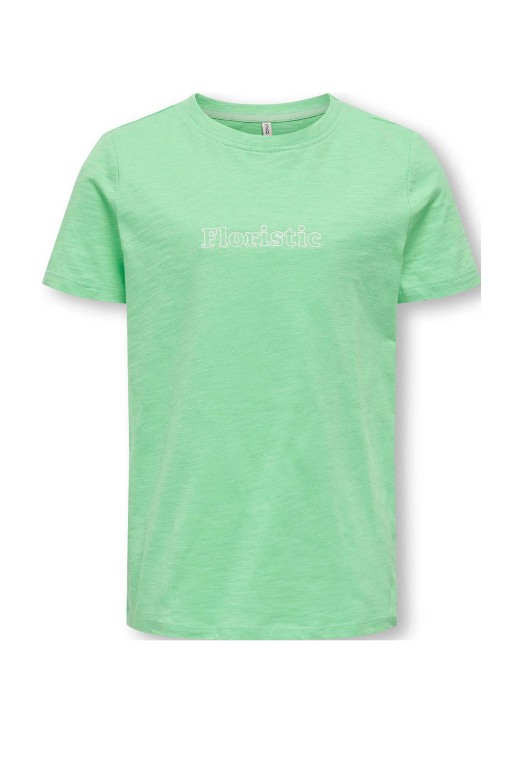 ONLY T-shirt KOGNUNA met tekst frisgroen